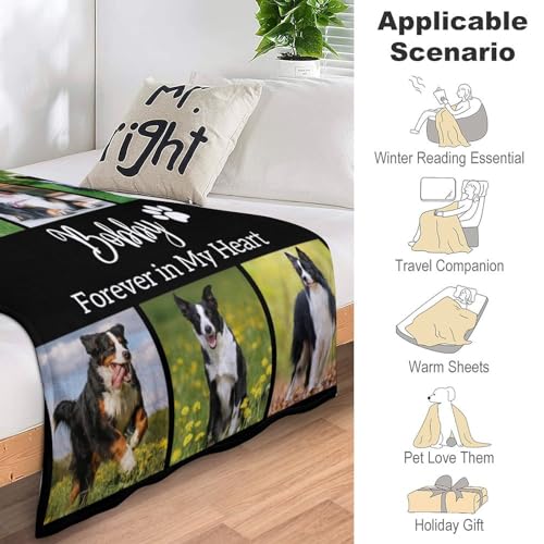 Custom Photo Dog Memorial Blanket for Pet Lovers