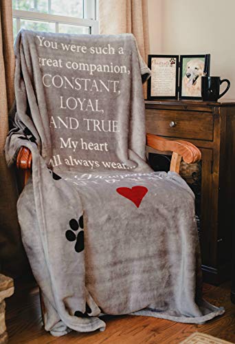 Pawprints Left by You Pet Memorial Blanket - Comforting Gift
