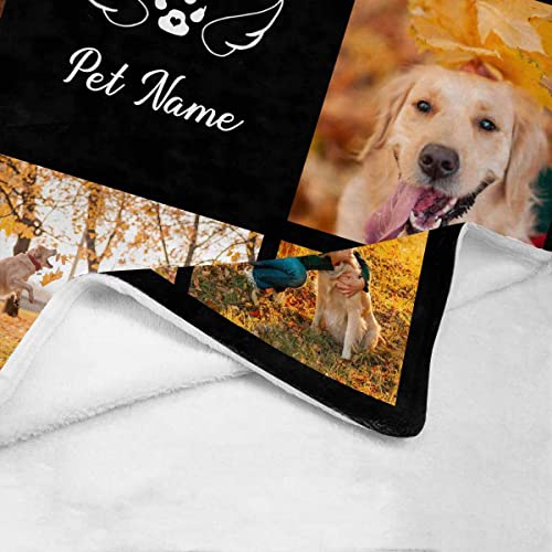 Custom Pet Memorial Blanket with Personalized Photos