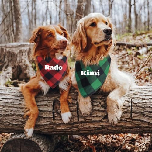Customized Plaid Bandana for Pets, Name Design Required