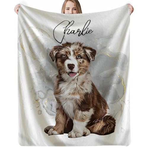 Custom Pet Photo Blanket - Personalized Dog Memorial Gift