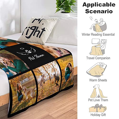 Custom Pet Memorial Blanket with Personalized Photos