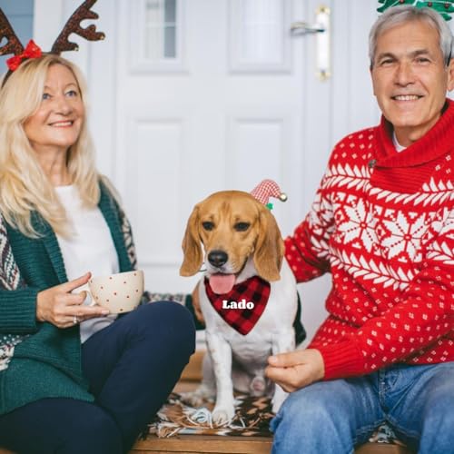 Customized Plaid Bandana for Pets, Name Design Required