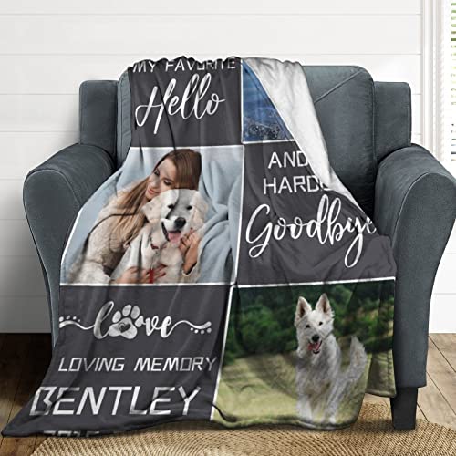 Custom Pet Photo Blanket for Memorial Sympathy Gift