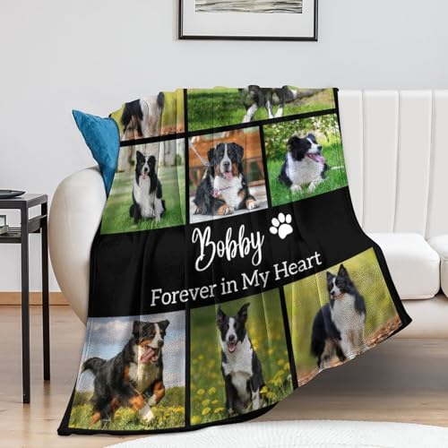 Custom Photo Dog Memorial Blanket for Pet Lovers