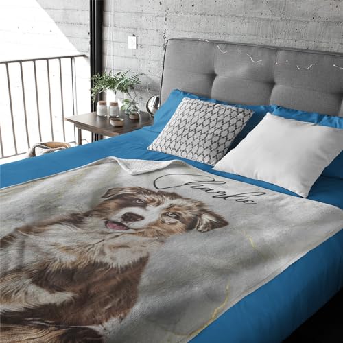 Custom Pet Photo Blanket - Personalized Dog Memorial Gift
