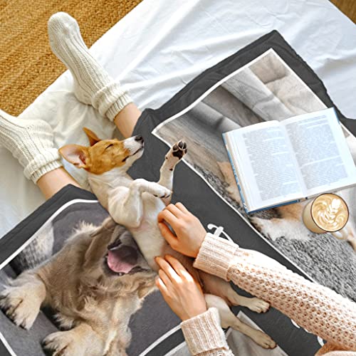 Custom Pet Memorial Blanket with Personalized Photo and Name
