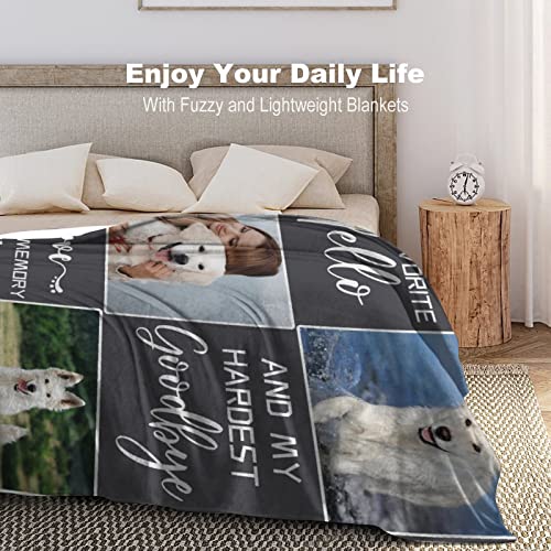 Custom Pet Photo Blanket for Memorial Sympathy Gift
