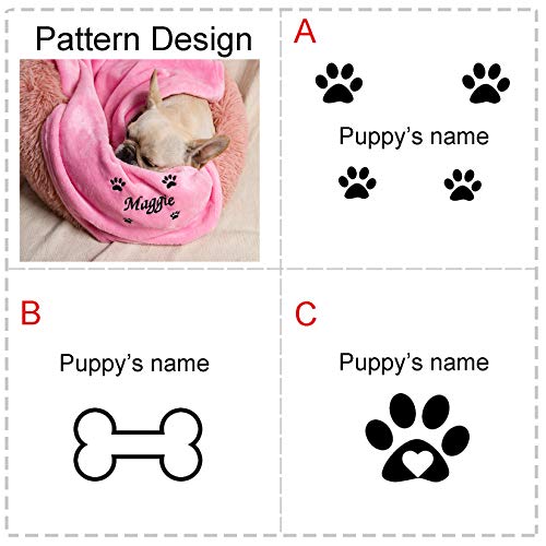 Custom Pet Blanket with Paw Print and Name