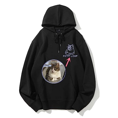 Custom Dog Mom Hoodie with Pet Portrait Embroidery