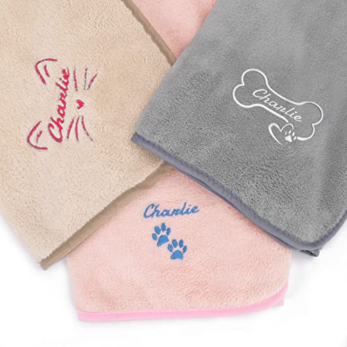 scenicamp Personalized Dog Blanket, Embroidered Name, 30 x 40 Inch