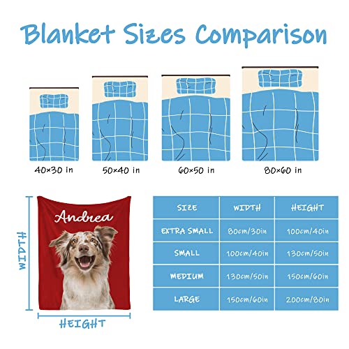 Customized Dog Portrait Blanket - Personalized Flannel Fleece Gift
