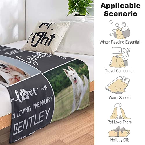 Custom Pet Photo Blanket for Memorial Sympathy Gift