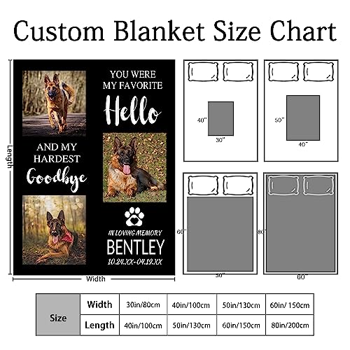 Personalized Pet Blanket with Custom Photo, Memorial Gift