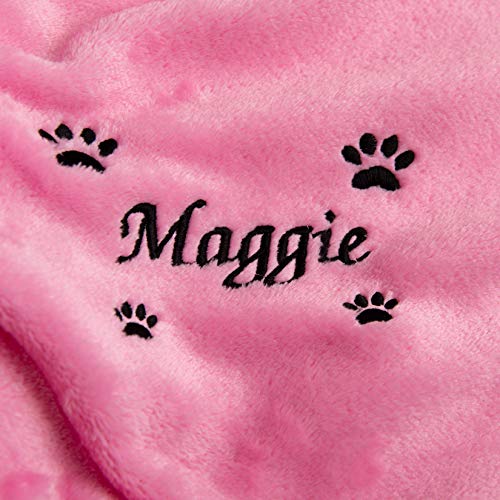 Custom Pet Blanket with Paw Print and Name