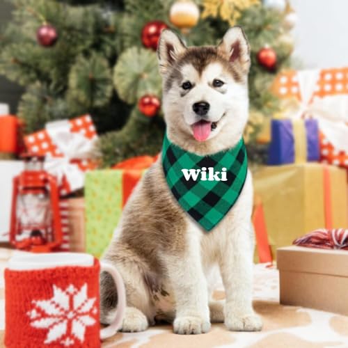 Customized Plaid Bandana for Pets, Name Design Required