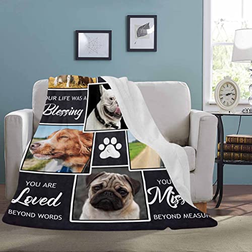 Personalized Dog Memory Blankets with Custom Photos USA Made