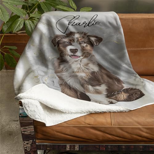 Custom Pet Photo Blanket - Personalized Dog Memorial Gift