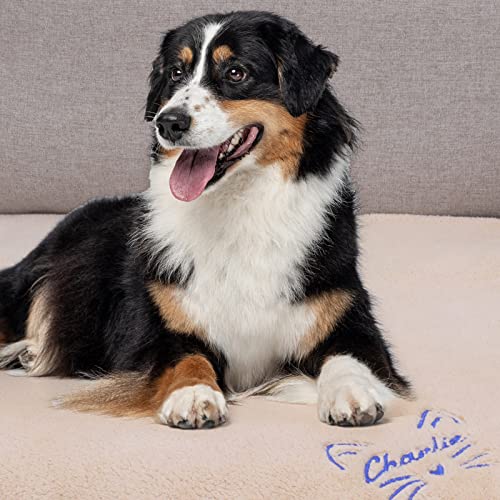 scenicamp Personalized Dog Blanket, Embroidered Name, 30 x 40 Inch