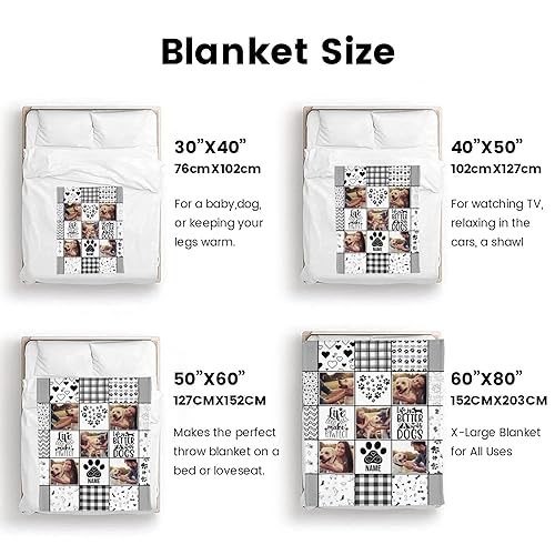 Personalized Dog Blanket with Custom Photo - Large Size