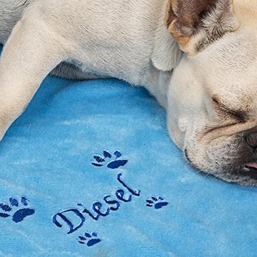Customized Cozy Fleece Dog Blanket with Embroidered Name