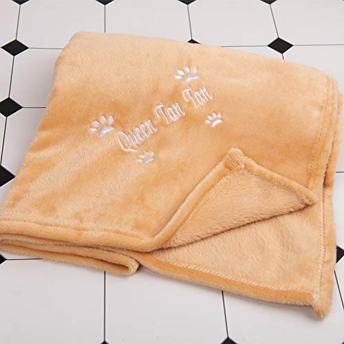 Custom Pet Blanket with Paw Print and Name