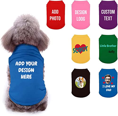 Personalized Custom Pet Shirts with Name/Photo/Logo and Bandanas