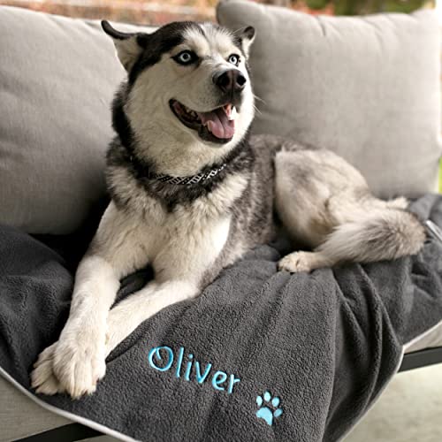 Personalized Water Resistant Dog Blanket with Custom Embroidery