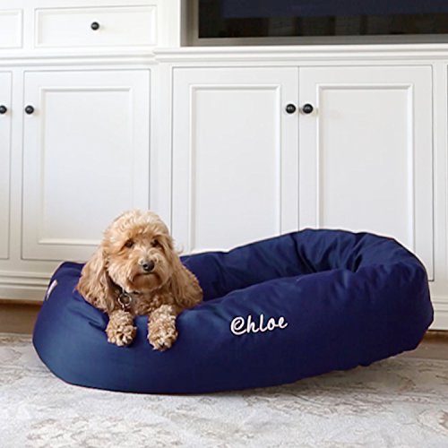 Personalized Calming Dog Bed - Cozy Supportive Washable - Blue