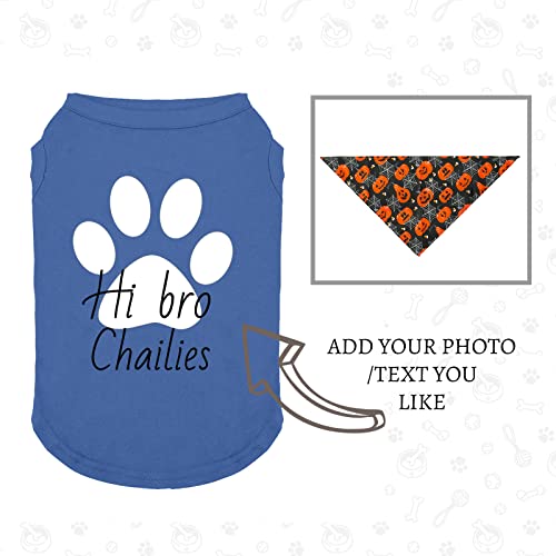 Personalized Custom Pet Shirts with Name/Photo/Logo and Bandanas