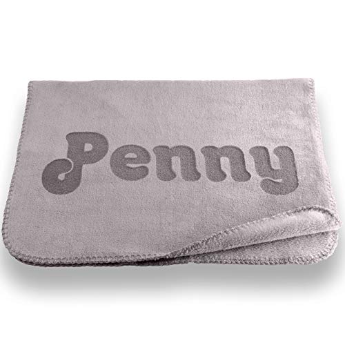 Personalized Dog Blanket in Gray or Beige - Small