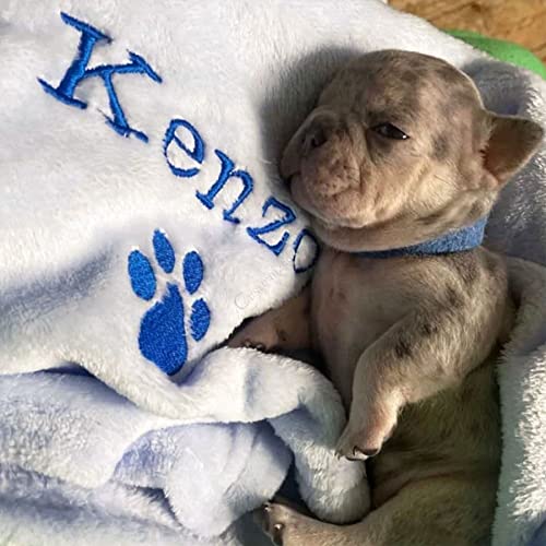 Customized Cozy Fleece Dog Blanket with Embroidered Name