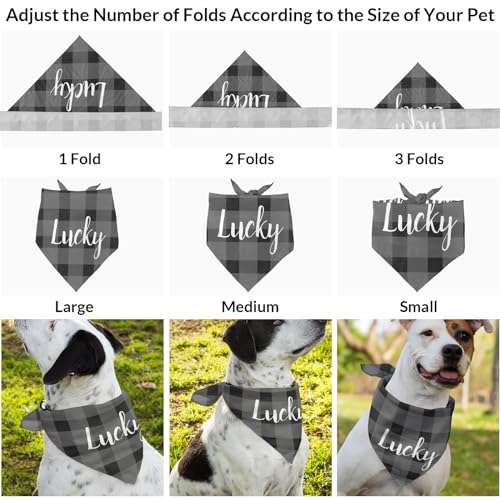 Personalized Dog Bandana with Name for Small Medium Large Dogs and Cats