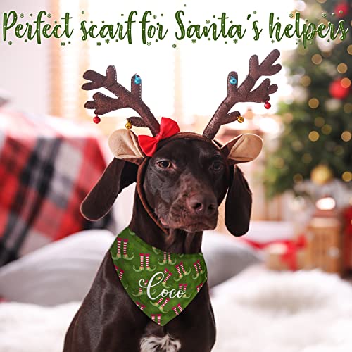 Customizable Dog Christmas Bandanas in 3 Sizes, 10 Designs