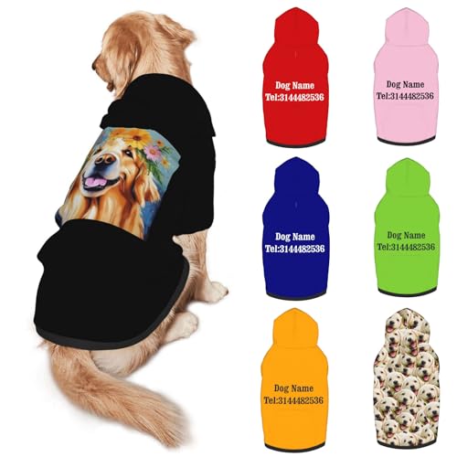 Personalized Dog Hoodies with Custom Name and Photo