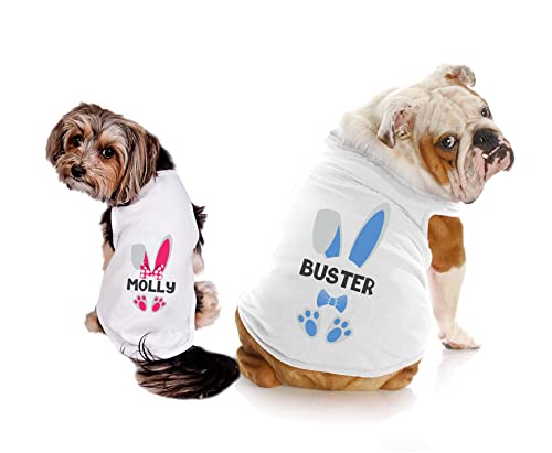 Easter Bunny Dog Shirt with Personalized Bunny Ears