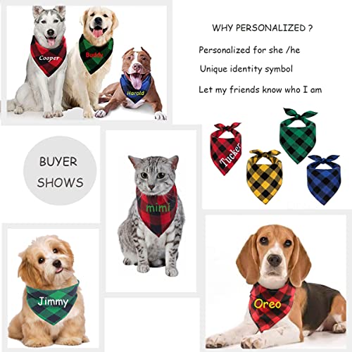 Embroidered Personalized Dog Bandana with Name Customization
