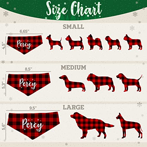 Customizable Dog Christmas Bandanas in 3 Sizes, 10 Designs