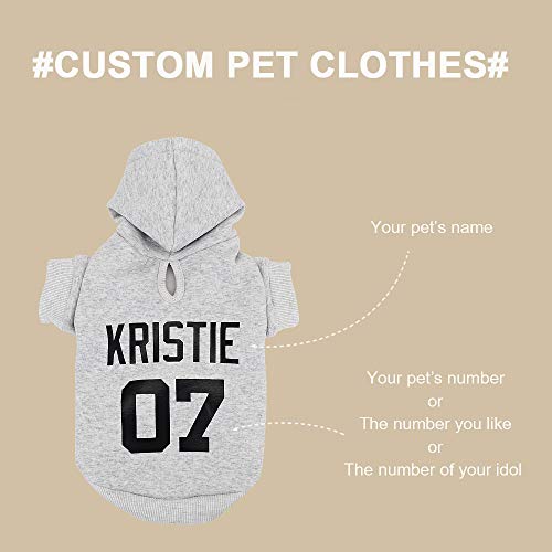 Personalized Dog Hoodie with Name & Number, Custom Pet Clothes