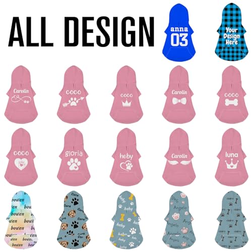 Personalized Custom Dog Hoodies with Name for Pets