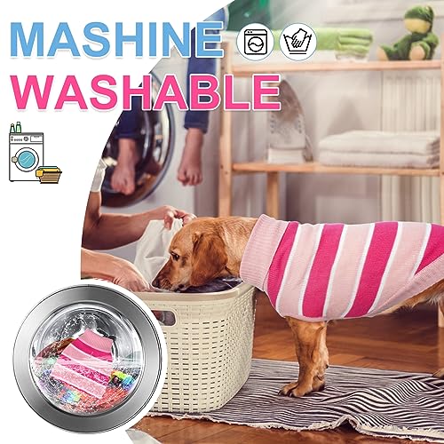 Striped Turtleneck Dog Sweater for Fall/Winter Warmth