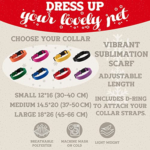 Customizable Dog Christmas Bandanas in 3 Sizes, 10 Designs