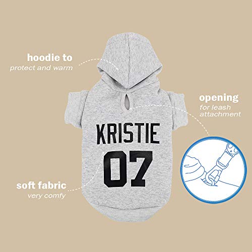 Personalized Dog Hoodie with Custom Name and Number