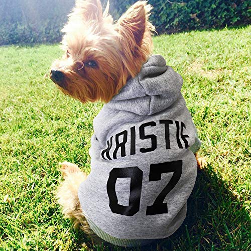 Personalized Dog Hoodie with Name & Number, Custom Pet Clothes