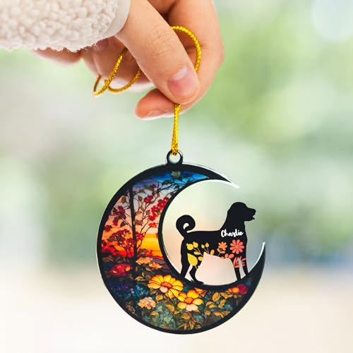 Custom Dog Memorial Suncatcher with Personalized Name & Breed
