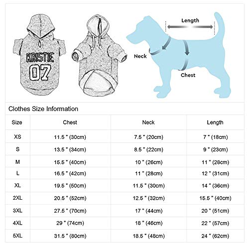 Personalized Dog Hoodie with Custom Name and Number