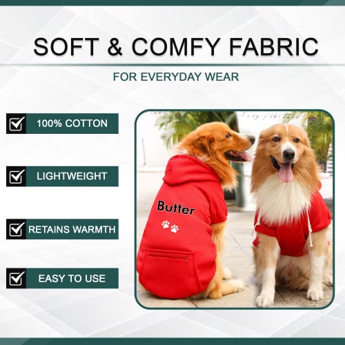 Custom Dog Hoodie with Embroidered Name and Paws