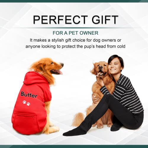 Custom Dog Hoodie with Embroidered Name and Paws