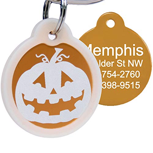 Personalized Halloween Dog Tag with Glow Silencer