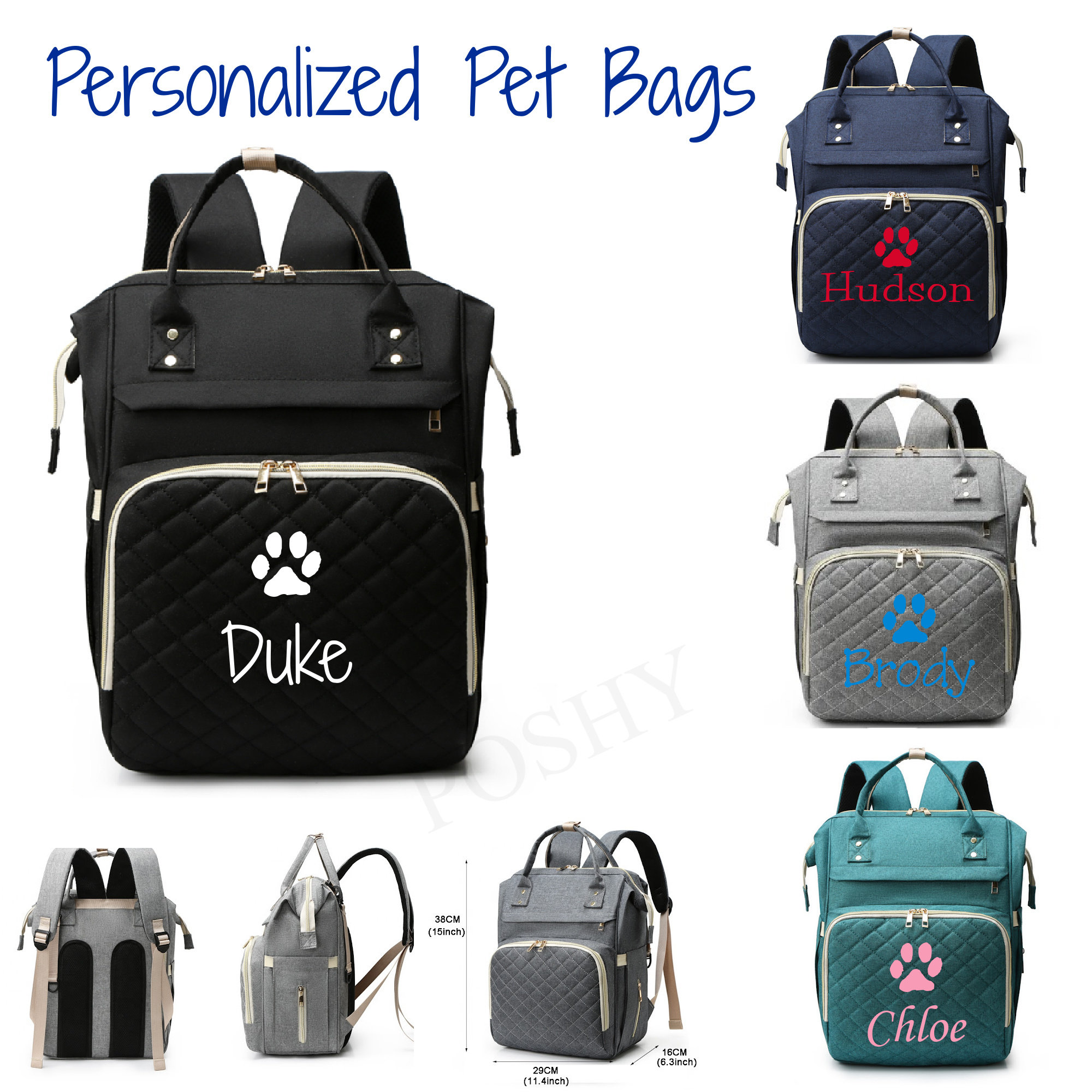 Custom Pet Tote, Personalized Dog Bag, New Puppy Gift